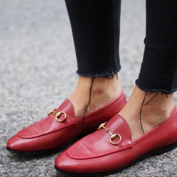 Gucci Shoes - Gucci Jordaan Leather Horsebit Loafer Red 
Size EU 37
